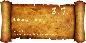 Bakony Teréz névjegykártya