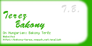 terez bakony business card